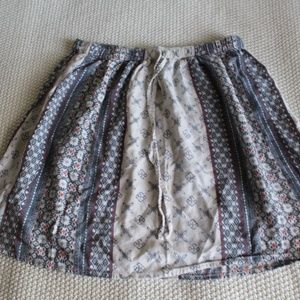 Patterned A-line mini skirt